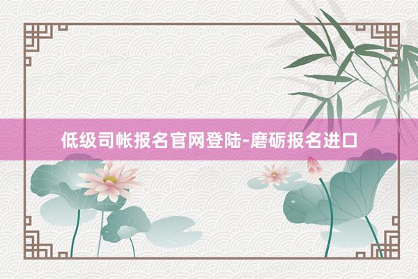 低级司帐报名官网登陆-磨砺报名进口
