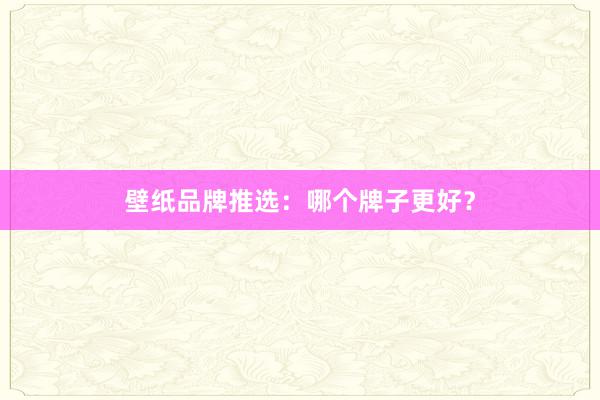 壁纸品牌推选：哪个牌子更好？