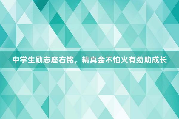 中学生励志座右铭，精真金不怕火有劲助成长